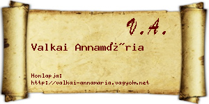 Valkai Annamária névjegykártya